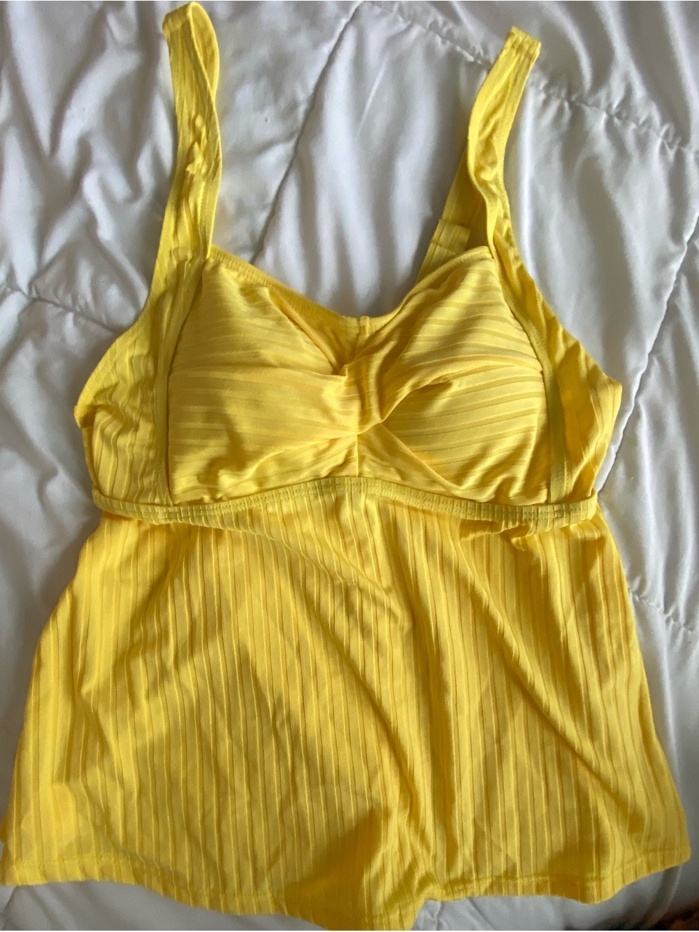 Women’s Two Piece Tankini Bathing Suit Yellow Swimsuit M New